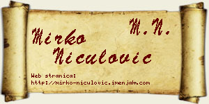 Mirko Niculović vizit kartica